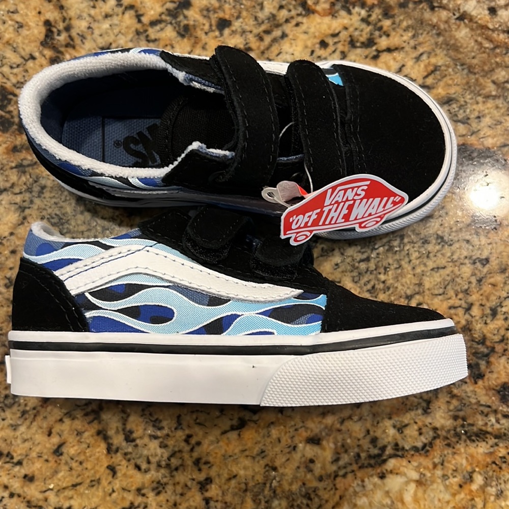 Toddler Blue Flame Vans